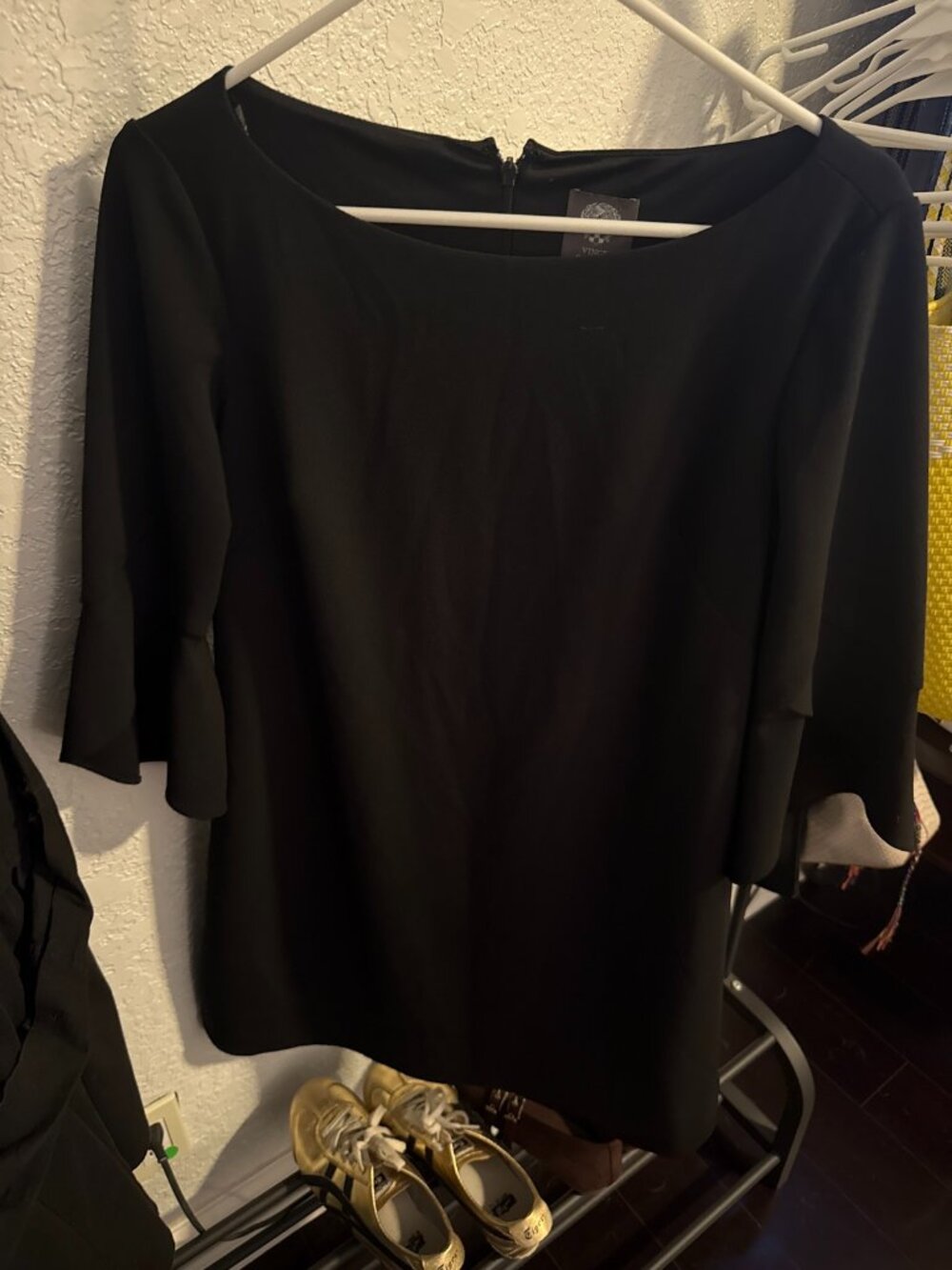 Vince Camuto Black Sheath Dress Size 8, 3/4 Sleeve